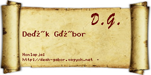Deák Gábor névjegykártya